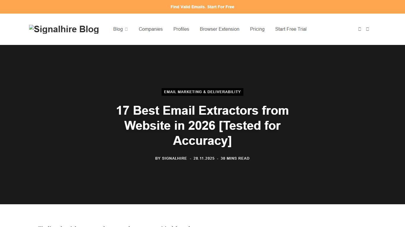 Best Email Finder Extension from Website SignalHire