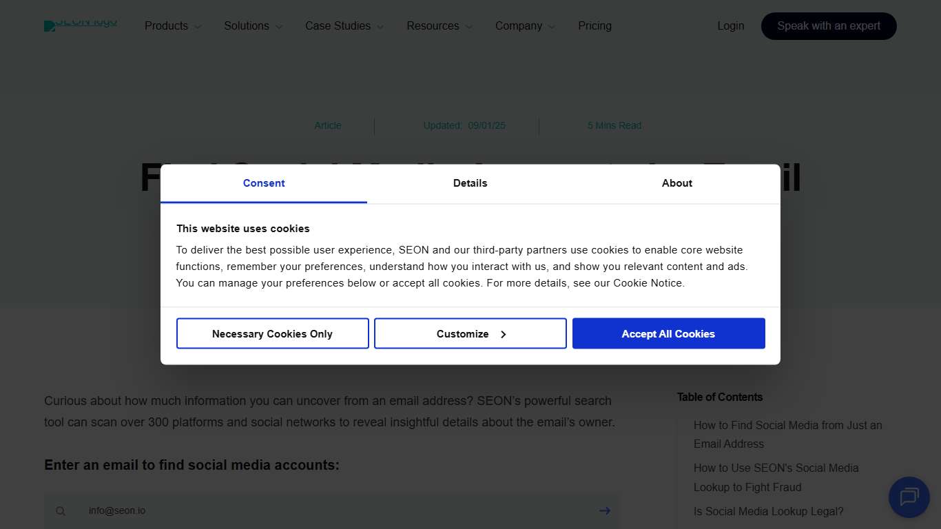 Find Social Media Accounts by Email Address for Free SEON